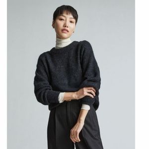 Everlane Alpaca Oversized Crew Neck Sweater Heathered Charcoal